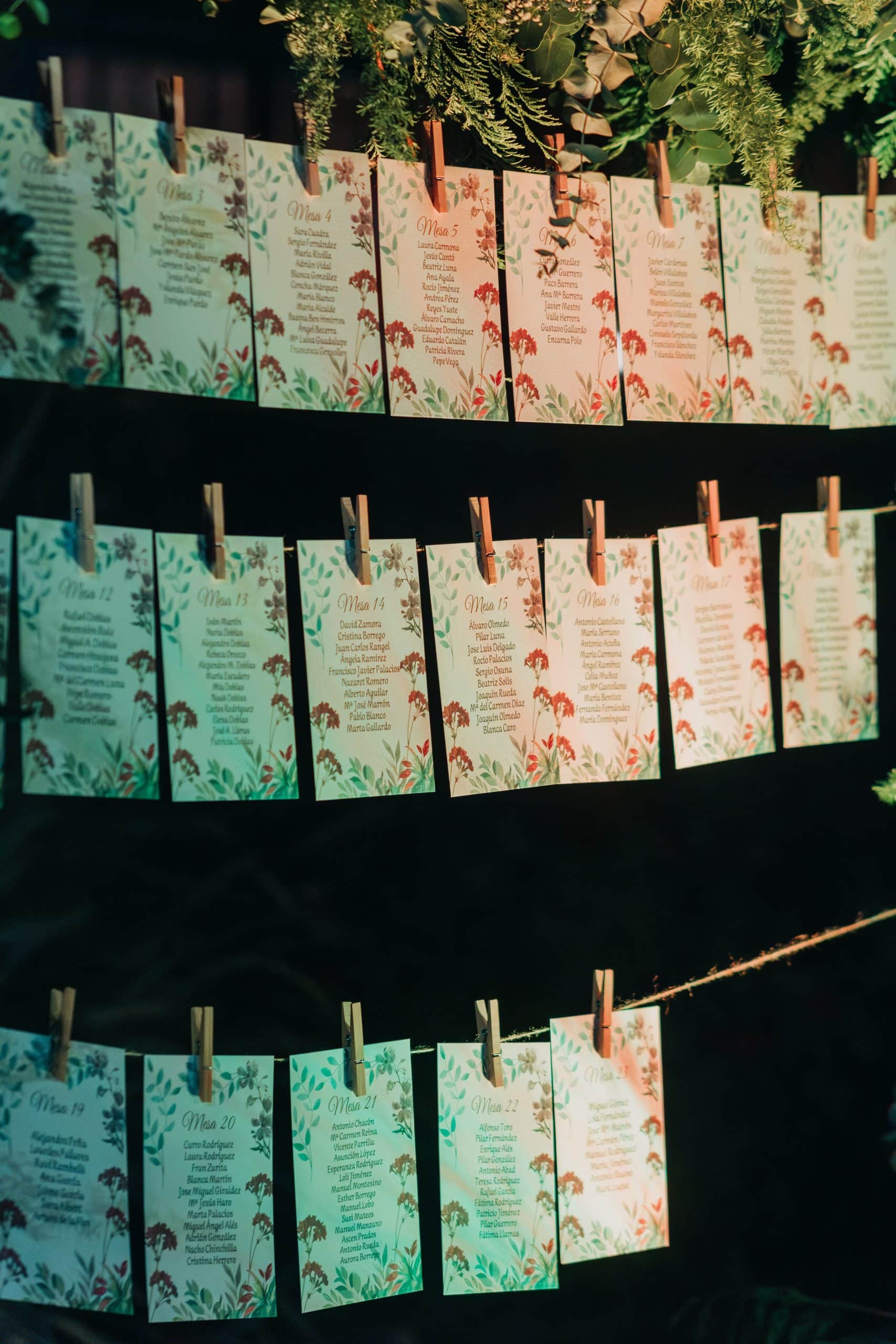 seating plan con flores